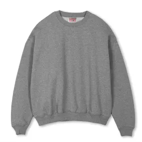 Feminine Fit 14oz / 470GSM Heavy Weight CREW - 100% ORGANIC Cotton HEATHER GREY French Terry