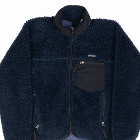 VINTAGE PATAGONIA BLUE RETRO-X DEEP PILE 1990S FLEECE JACKET XS MADE IN USA Refined Casual Chill Resistant