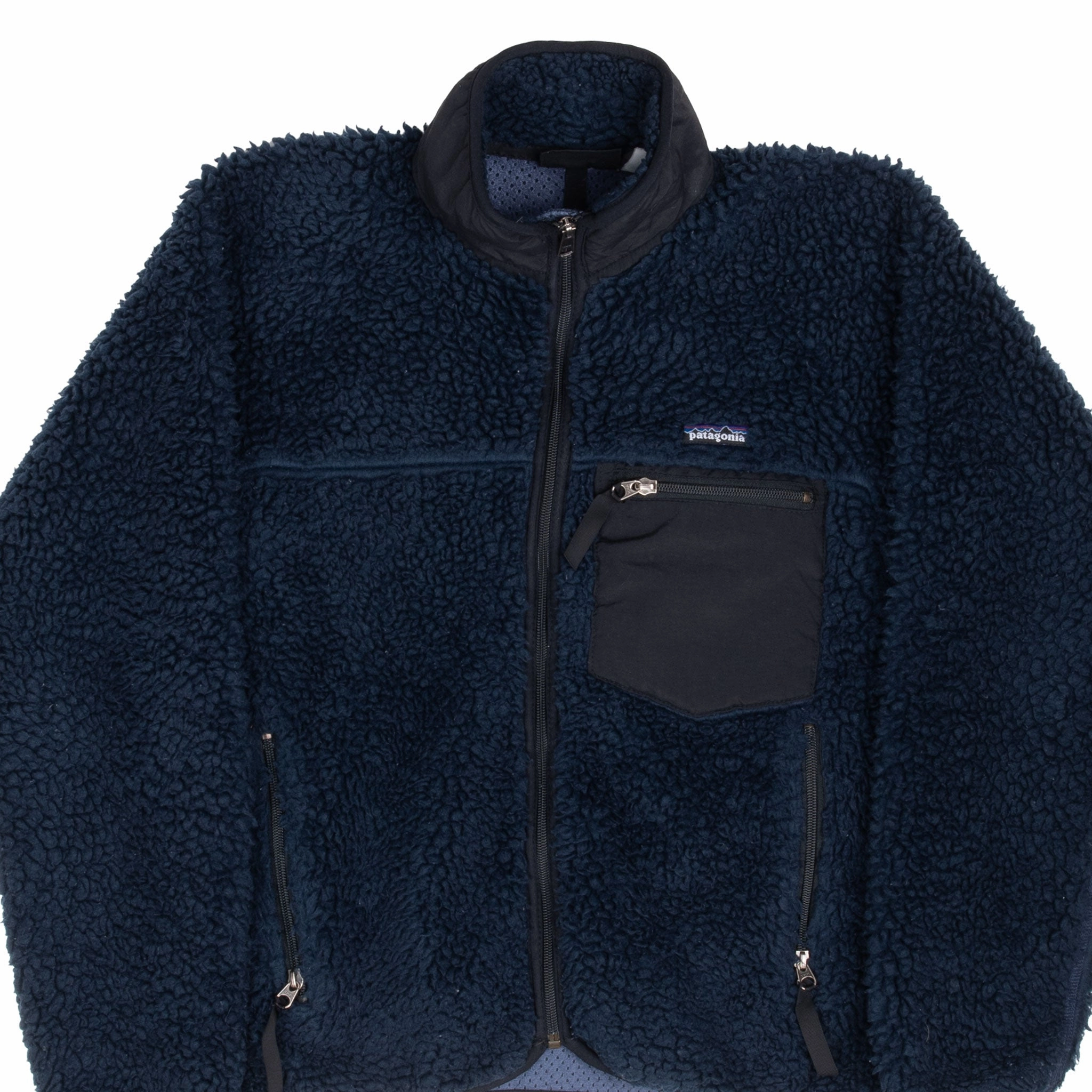 VINTAGE PATAGONIA BLUE RETRO-X DEEP PILE 1990S FLEECE JACKET XS MADE IN USA Refined Casual Chill Resistant