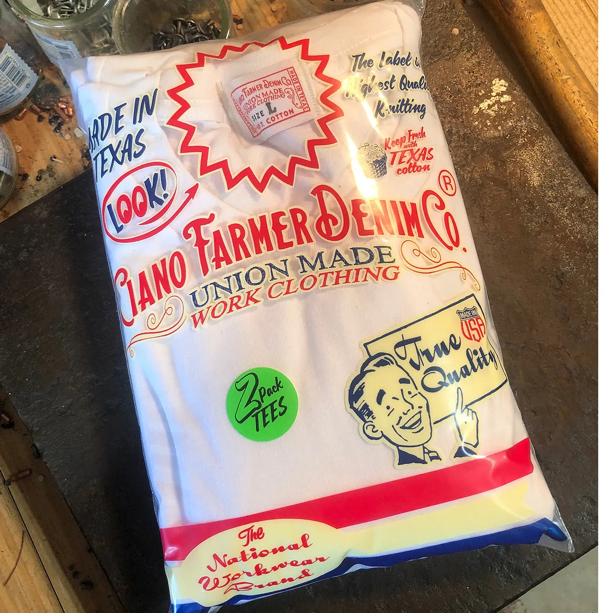 4.4oz TEXAS MADE Crew Neck White "2 PACK SPECIAL" Effortless Comfort