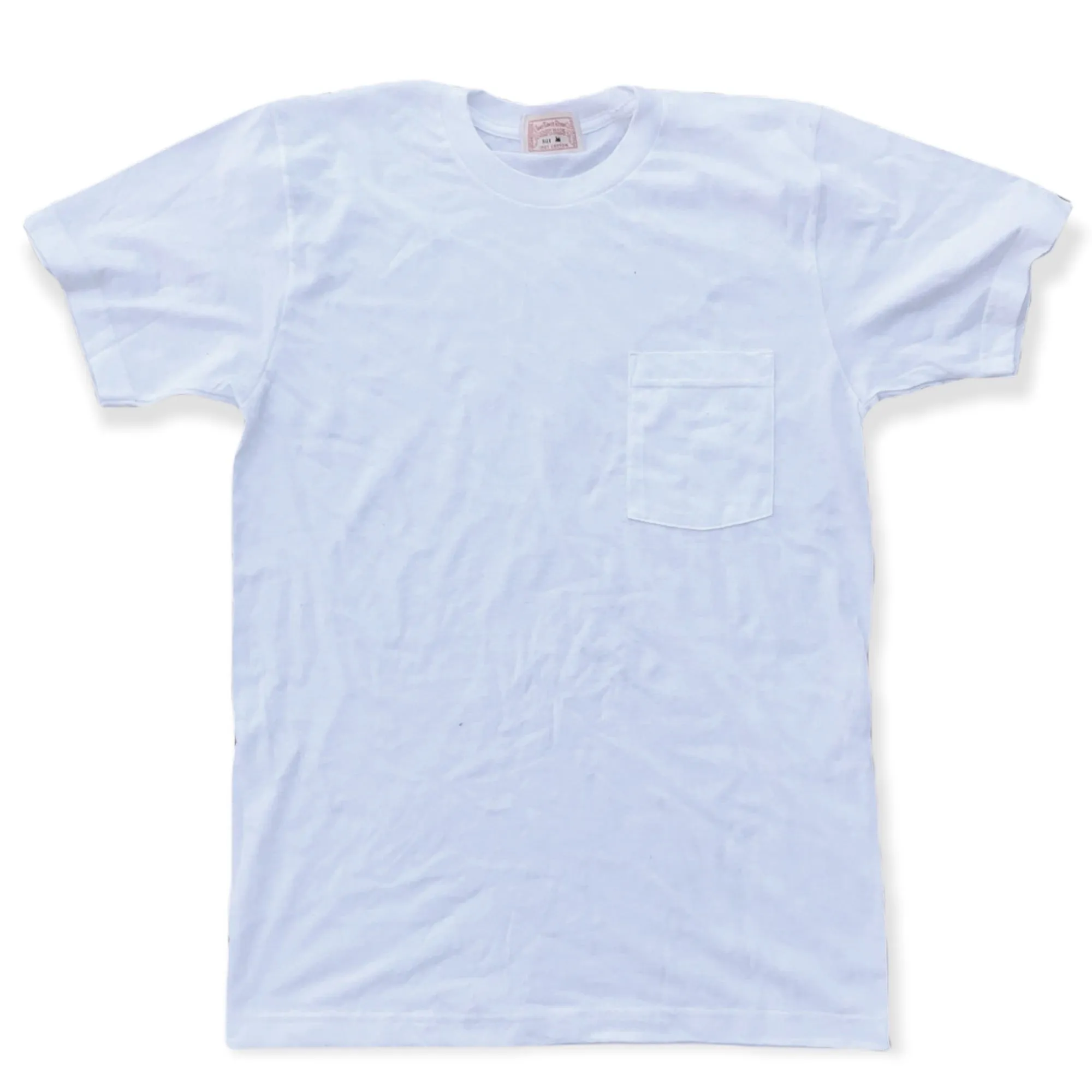 Comfy Pieces 4.4oz TEXAS MADE " Pocket " Crew Neck White