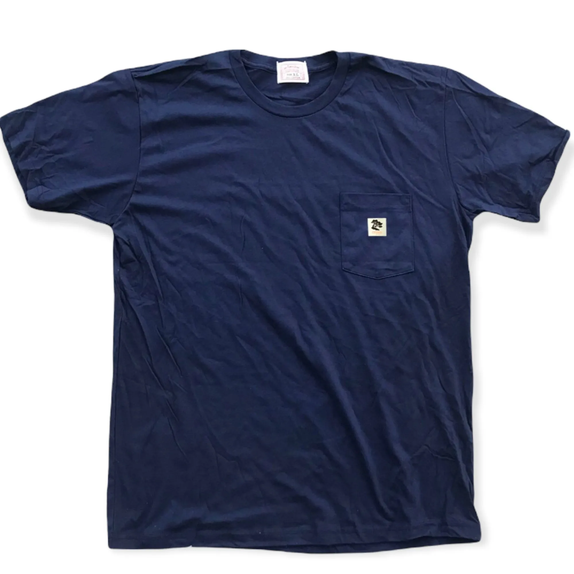 Casual Flex Design All-Weather Wear 4.4oz TEXAS MADE " Workman Pocket " Crew Neck Navy