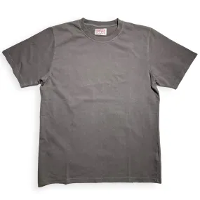 8.4oz TEXAS MADE "HEAVY ORGANIC" Crew Neck Slate Grey proper length Matte Look