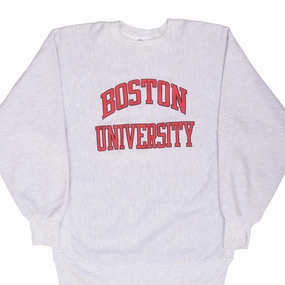 VINTAGE CHAMPION REVERSE WEAVE BOSTON UNIVERSITY SWEATSHIRT 1990S XL Herringbone
