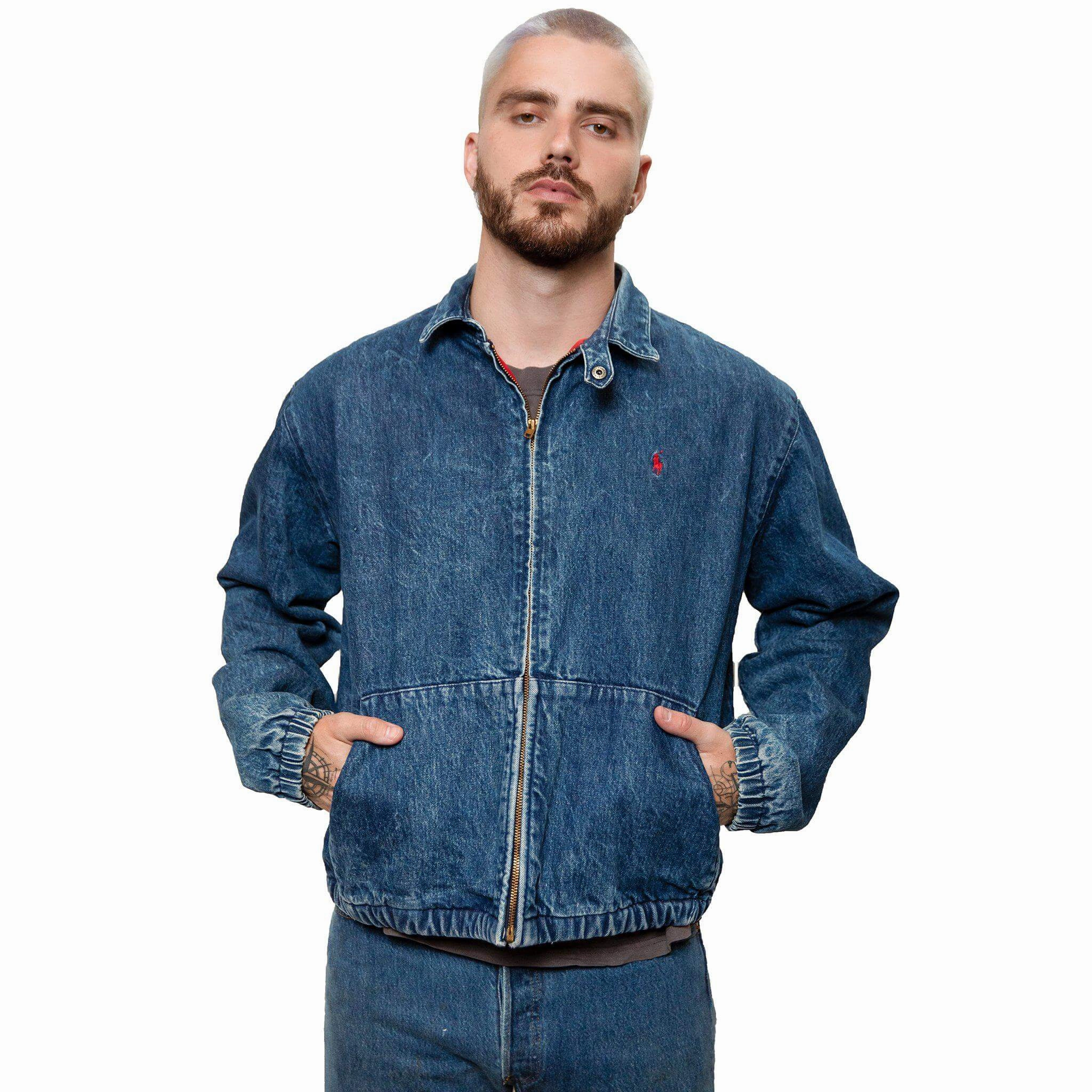 Signal Insulated Lining VINTAGE POLO RALPH LAUREN DENIM JACKET SIZE LARGE MADE IN USA