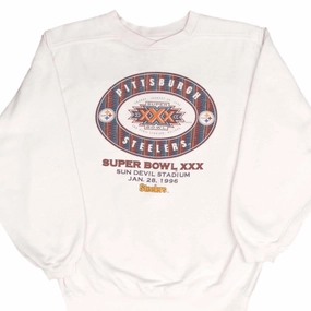 Trendy Top Fashionable Design VINTAGE NFL PITTSBURGH STEELERS SUPER BOWL XXX 1996 SWEATSHIRT SIZE SMALL