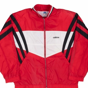 Backcountry Use VINTAGE ADIDAS RED & WHITE WINDBREAKER JACKET 1990S LARGE