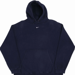 VINTAGE NIKE CENTER SWOOSH NAVY BLUE TRAVIS SCOTT HOODIE 1990S SIZE XL Casual Wear