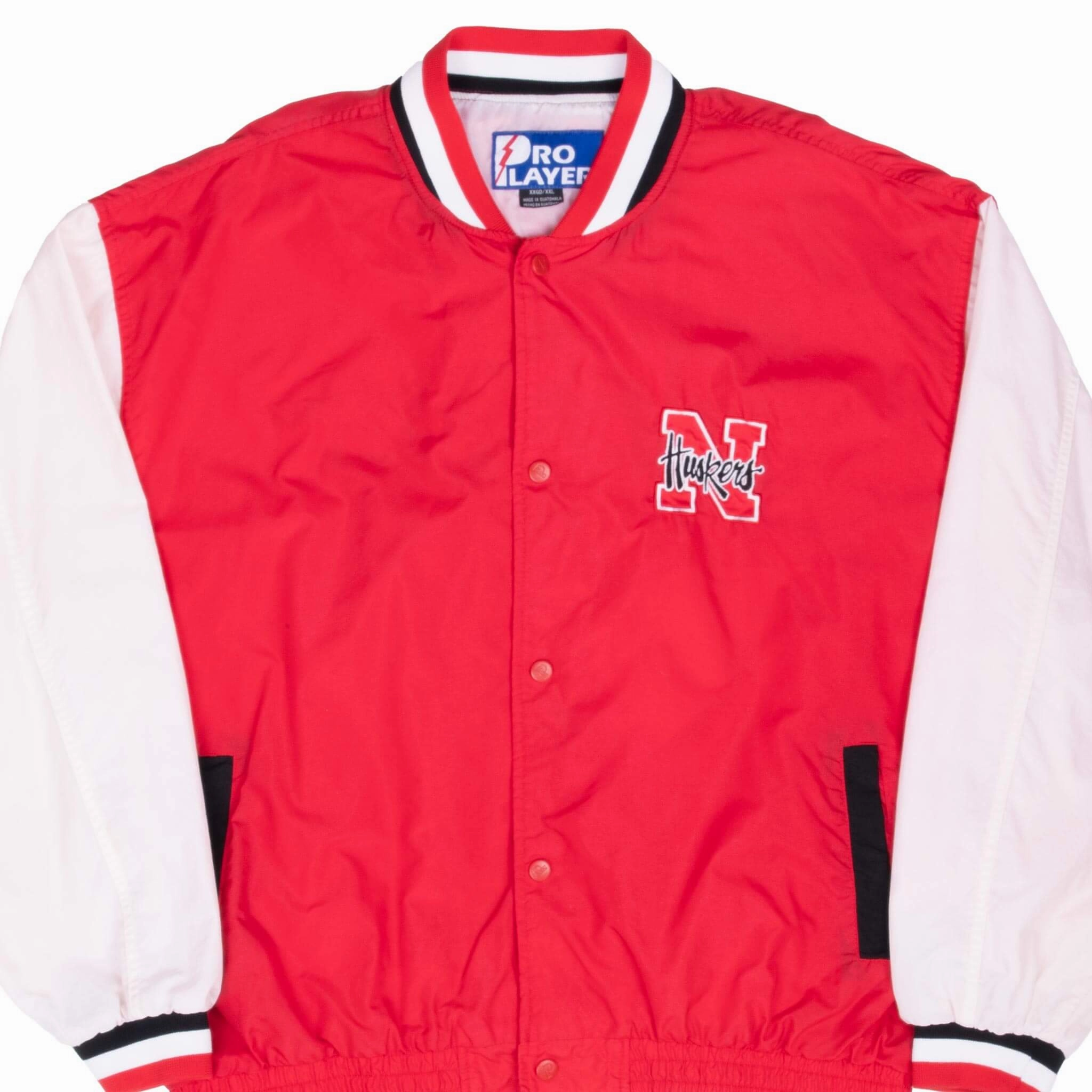 VINTAGE NCAA NEBRASKA HUSKERS PRO PLAYER BOMBER JACKET 1990S 2XL Office