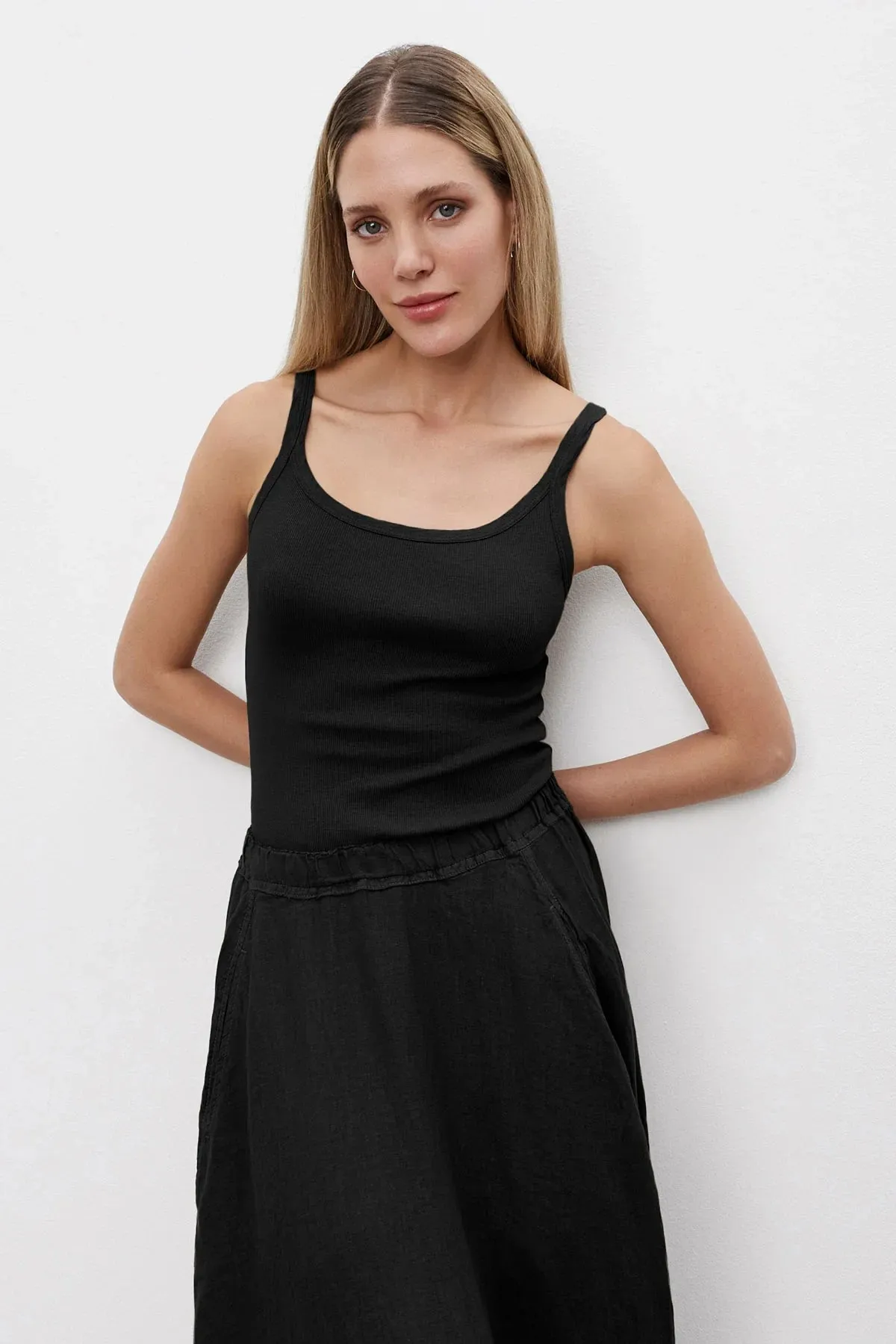 Aliza Ribbed Cotton Layering Tank light layering