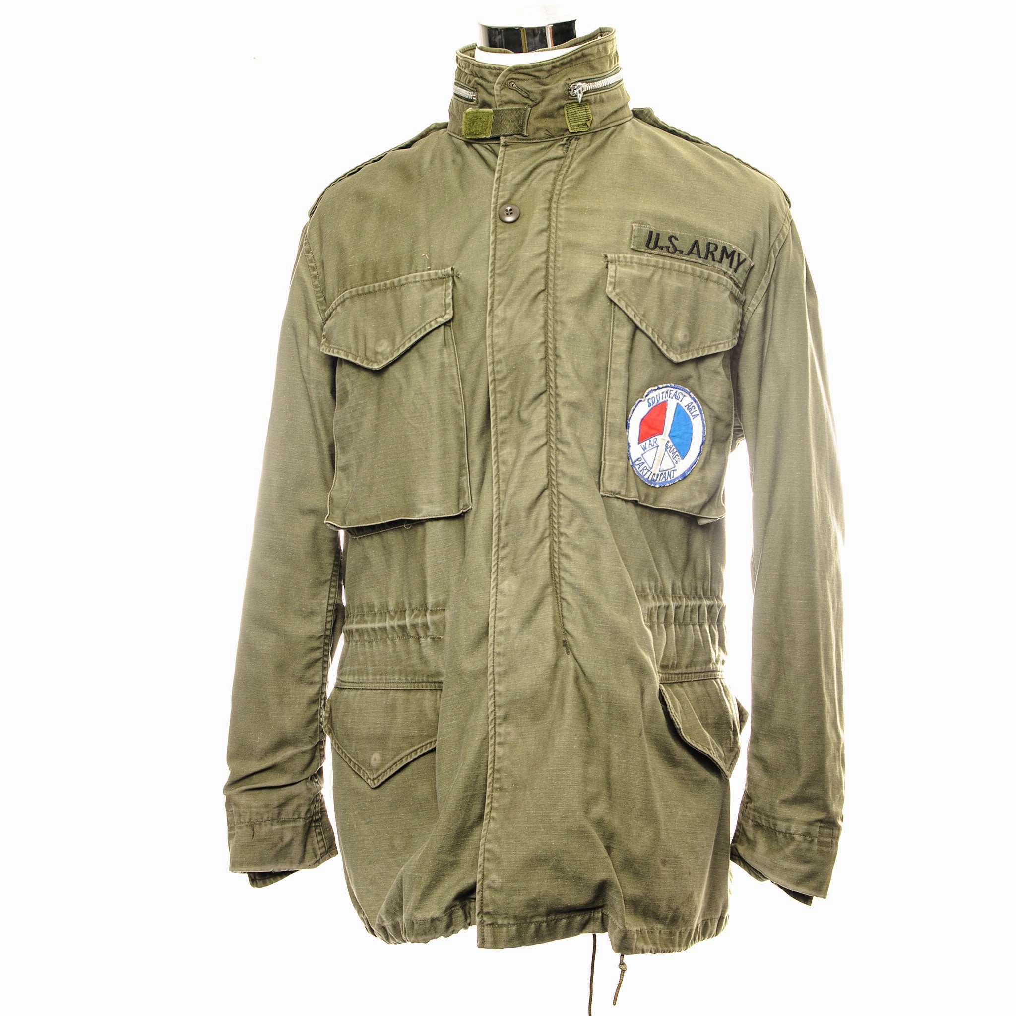 US ARMY M-1965 M65 FIELD JACKET 1969 VIETNAM WAR 'SOUTH EAST ASIA WAR GAMES' PATCH SIZE MEDIUM REGULAR suitable for school days
