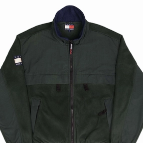 VINTAGE TOMMY HILFIGER PINE GREEN FLEECE JACKET 1990S SIZE LARGE Stylish-design Light Coverage