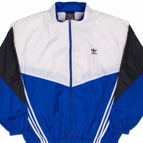 VINTAGE ADIDAS BLUE WHITE BLACK 1990S WINDBREAKER JACKET XL Magnetic Closure System bag
