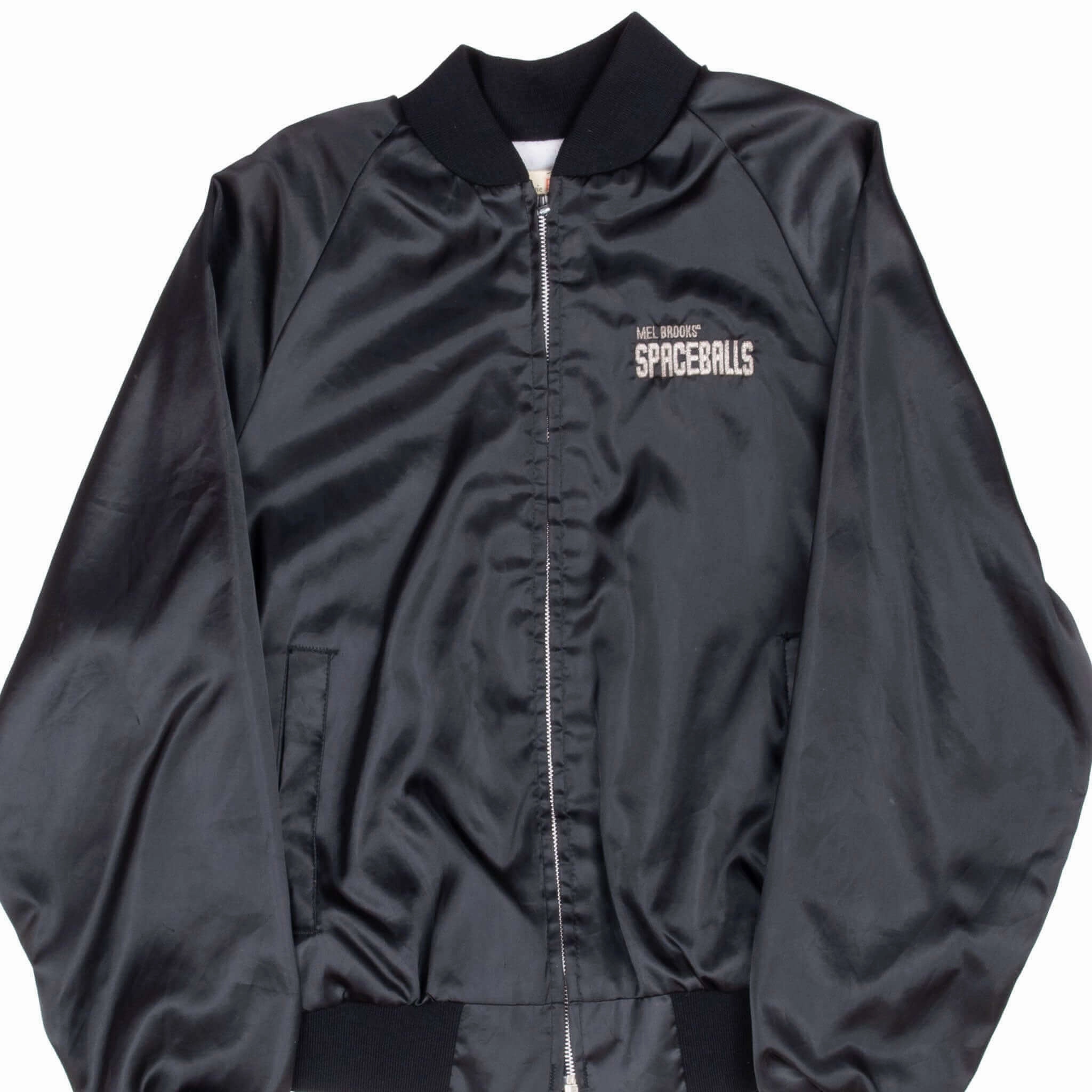 Core Function Heat Sealed Seams VINTAGE MEL BROOKS SPACEBALLS MOVIE SATIN BOMBER JACKET 1987 MEDIUM MADE USA