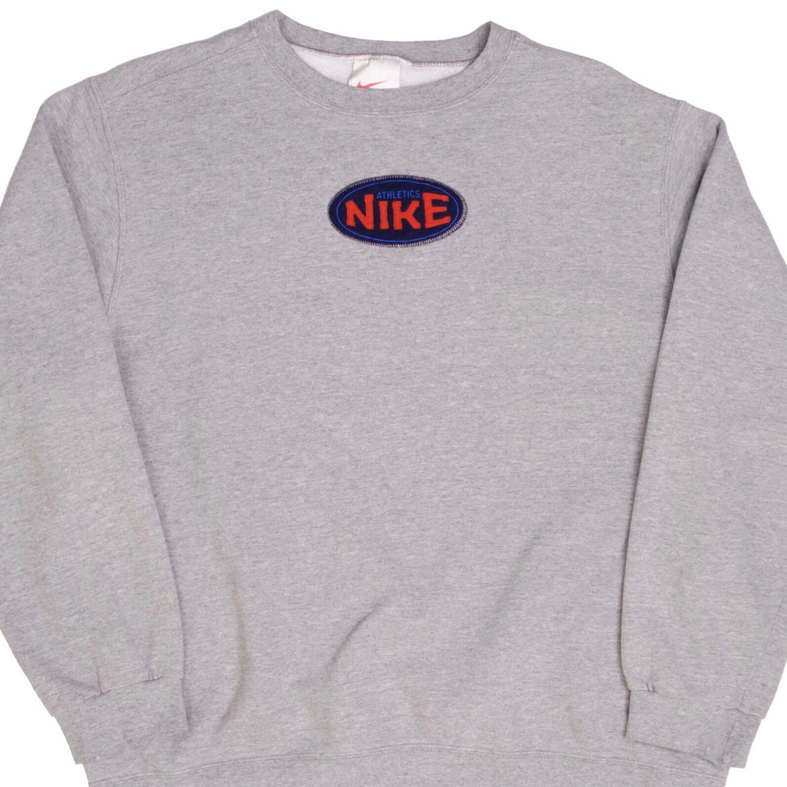 VINTAGE NIKE EMBROIDERED SPELLOUT SWEATSHIRT 1990S SIZE XL MADE IN USA Ribbed Hem