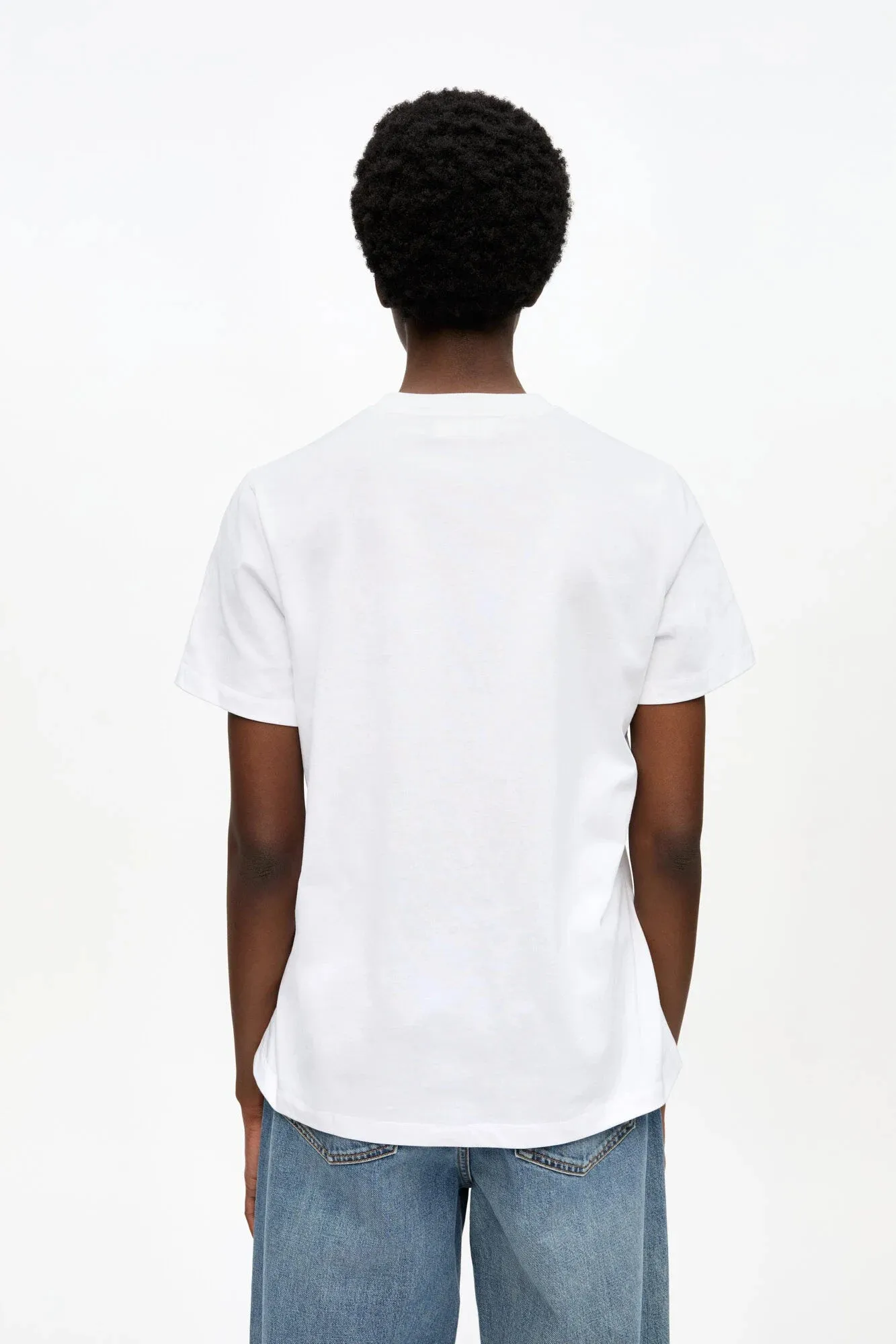 White Basic Jersey Duckie Relaxed T-shirt Cotton Blend timeless