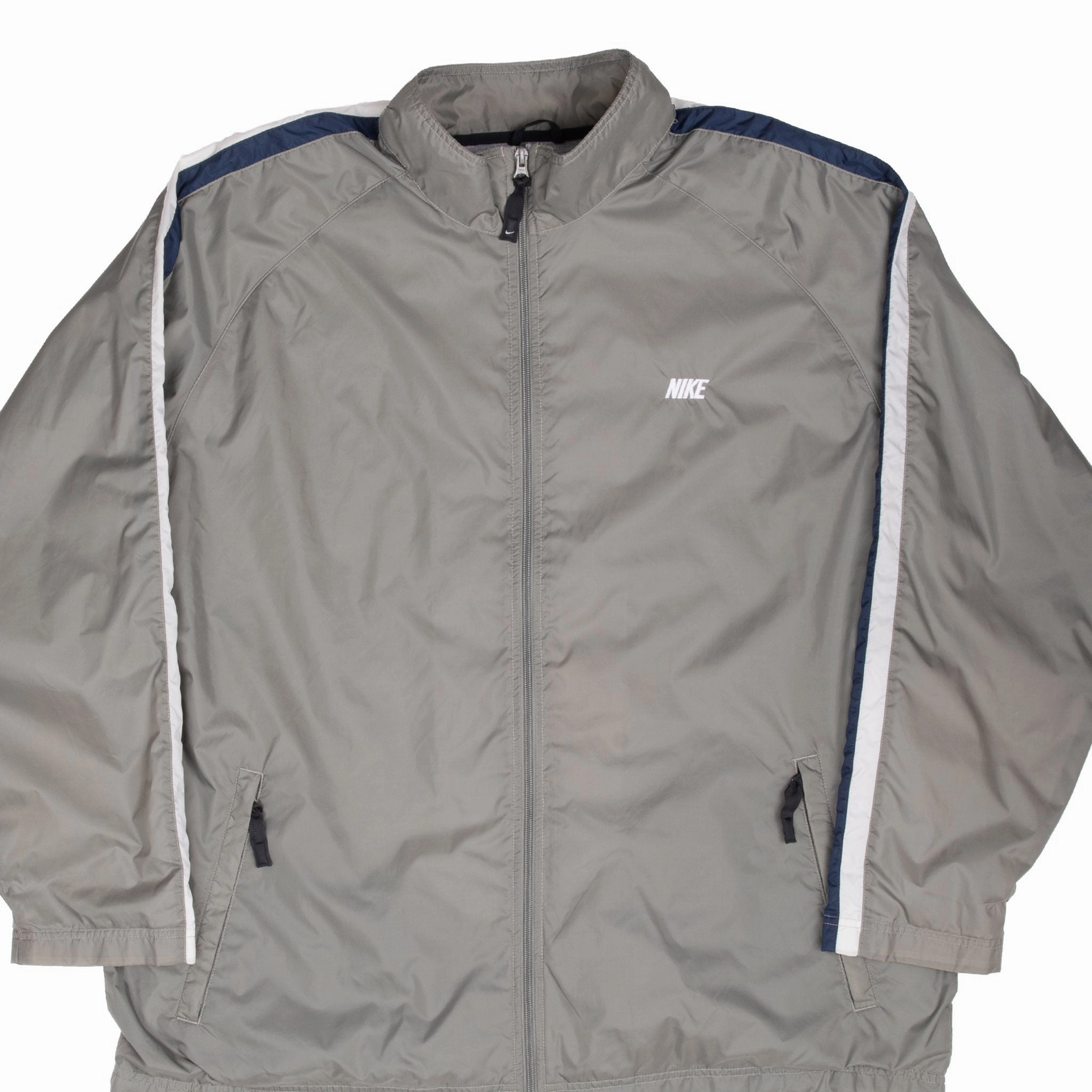 VINTAGE NIKE GREY GREEN WINDBREAKER JACKET SIZE 2XL 2000S City Life Rain Fit