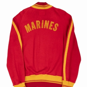 VINTAGE 1960s USMC US MARINE CORPS WOOL SOUVENIR TRAINING BOMBER JACKET SIZE 40 Quick Zip