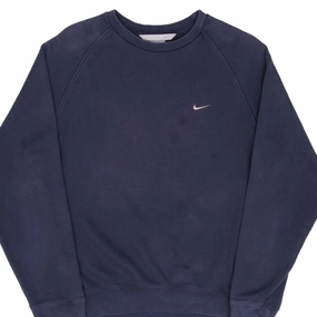 camping suitable Premium Comfort VINTAGE NIKE CLASSIC SWOOSH NAVY BLUE SWEATSHIRT 2000S SIZE MEDIUM