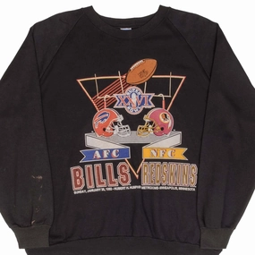 Anti-static VINTAGE NFL SUPER BOWL BILLS VS REDSKINS SWEATSHIRT 1992 XL MADE IN USA