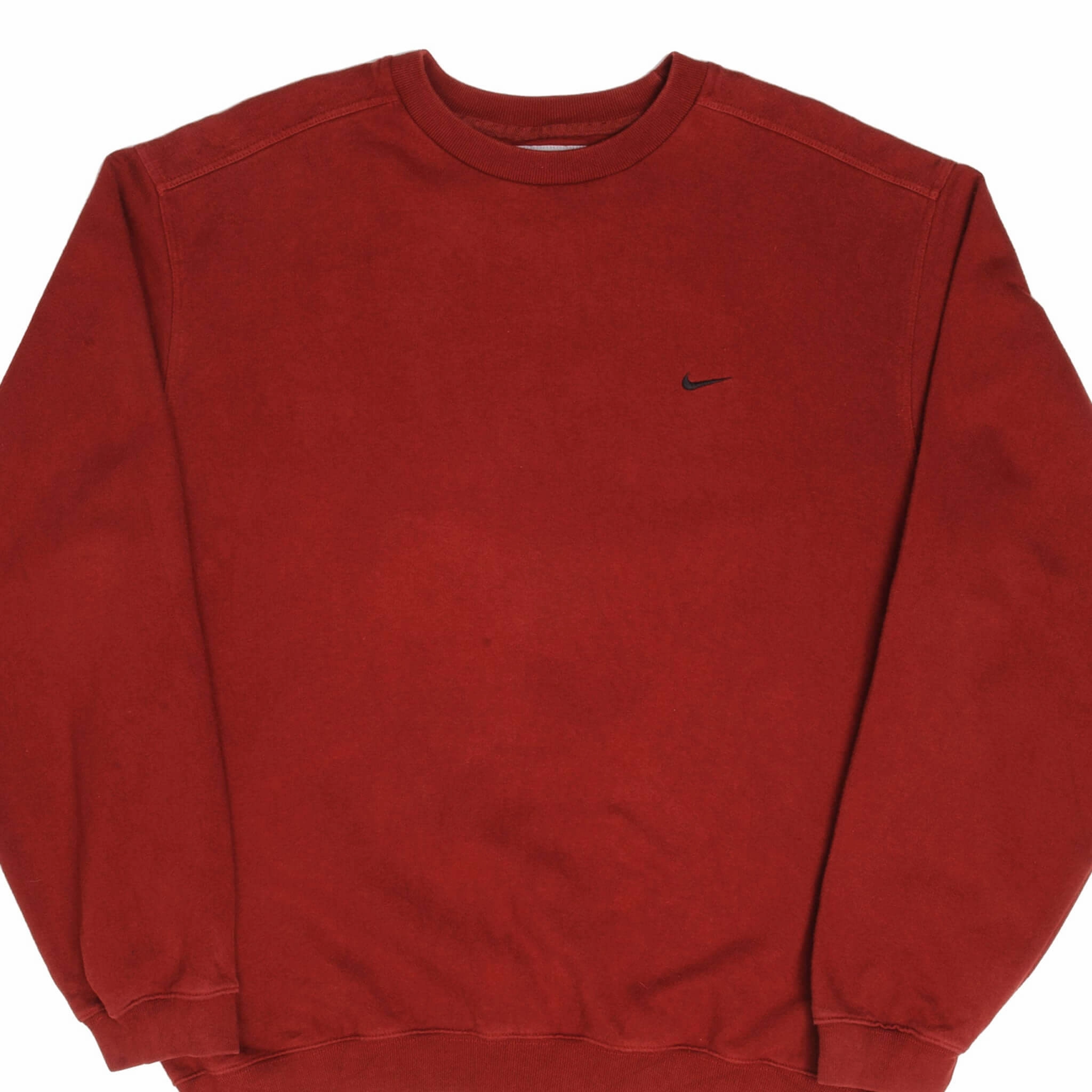 date night look VINTAGE RED NIKE SWOOSH SWEATSHIRT 2000S SIZE LARGE