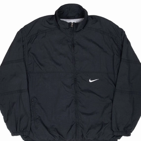 VINTAGE NIKE CLASSIC SWOOSH BLACK WINDBREAKER JACKET 1990S SIZE XL foldable Spread