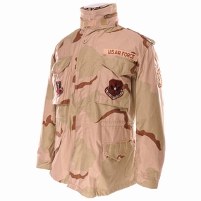 Alarm VINTAGE USAF M-1965 M65 DESERT CAMOUFLAGE FIELD JACKET 1991 SIZE MEDIUM REGULAR PATCHED