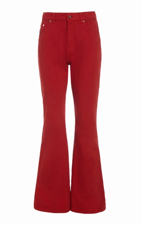 Quick-Dry Fabric Recycled fibers Willa Bootcut Jean in Antelope Orange Recycled Cotton Denim