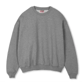 14oz / 470GSM Heavy Weight CREW - 100% ORGANIC Cotton HEATHER GREY French Terry kids'