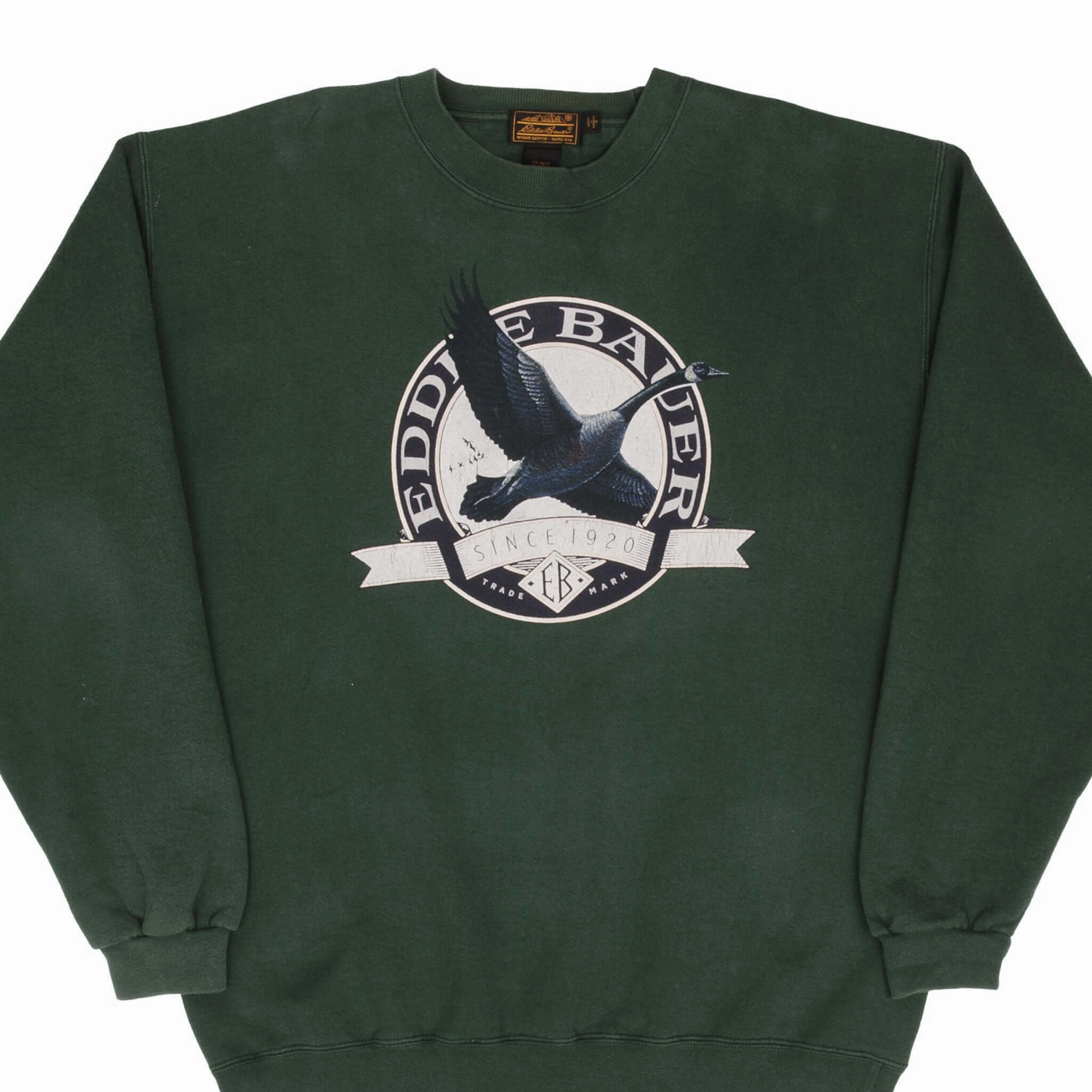 Herringbone VINTAGE EDDIE BAUER GOOSE SWEATSHIRT 1990S SIZE LARGE MADE IN USA