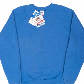 VINTAGE FRUIT OF THE LOOM BLANK BLUE CREWNECK SWEATSHIRT 1990 LARGE DEADSTOCK product low end affordability Breathable Layer