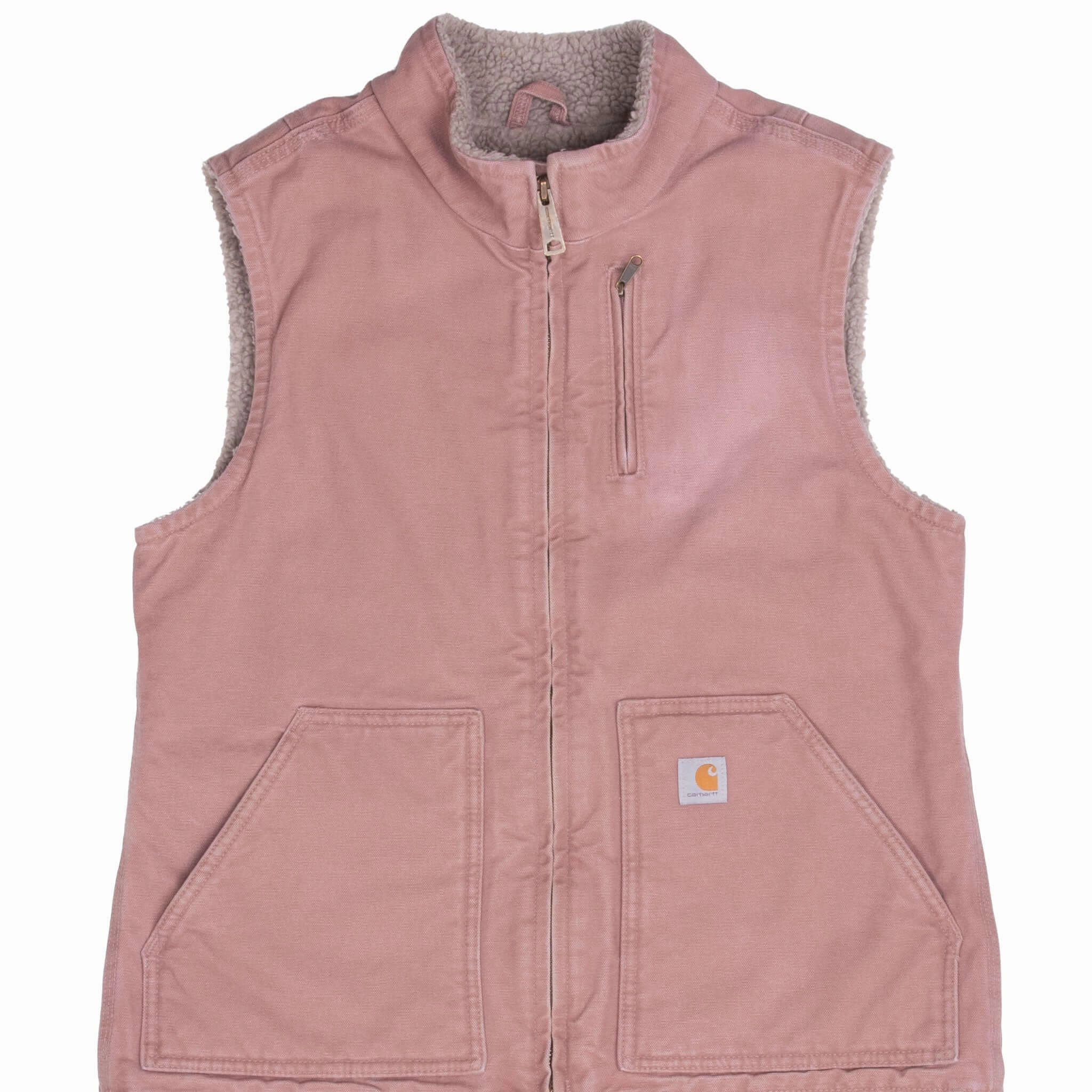 High Density Weave Option VINTAGE CARHARTT SHERPA LINED PINK WOMEN VEST JACKET WV001667 MEDIUM