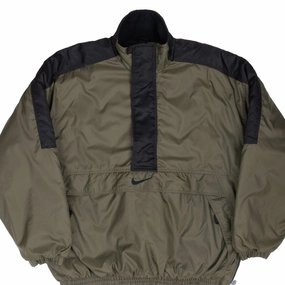 VINTAGE NIKE BIG SWOOSH GREEN HEAVY WINDBREAKER PULLOVER JACKET 1990S LARGE work event