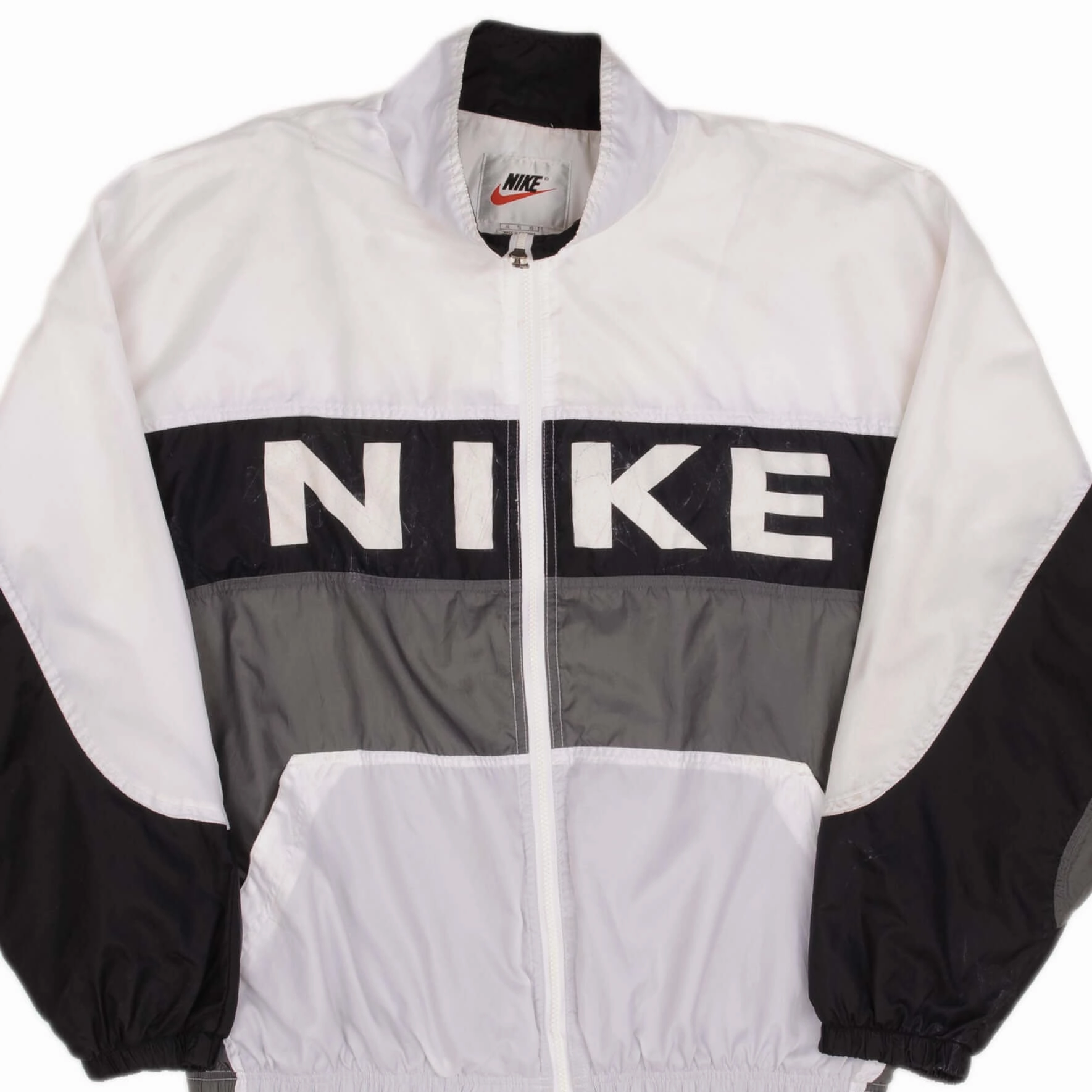 Insulated Layer Mix - and - Match VINTAGE NIKE BIG SWOOSH BLACK WINDBREAKER JACKET 1990S SIZE XL