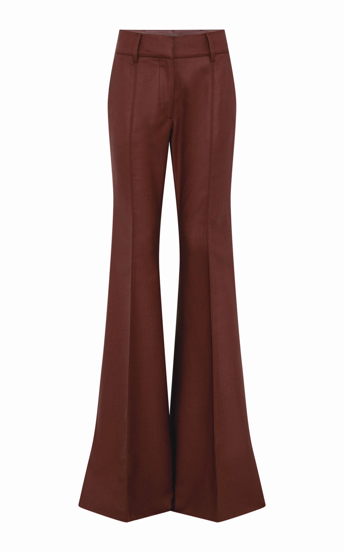 Rhein Flare Pant in Burnt Sienna Wool Cashmere Flannel Water Resistant No Ride-Up