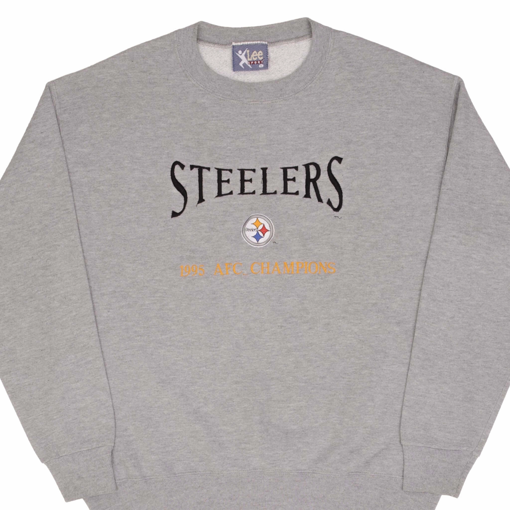 VINTAGE NFL PITTSBURGH STEELERS AFC CHAMPIONS 1995 SWEATSHIRT LARGE MADE IN USA product vacation wear freedom keychain accents