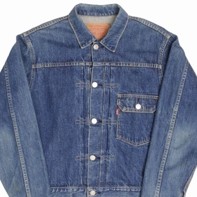 VINTAGE LEVIS TYPE 1 FIRST JAPANESE DENIM JACKET BIG E 1990S SIZE 40 Layered