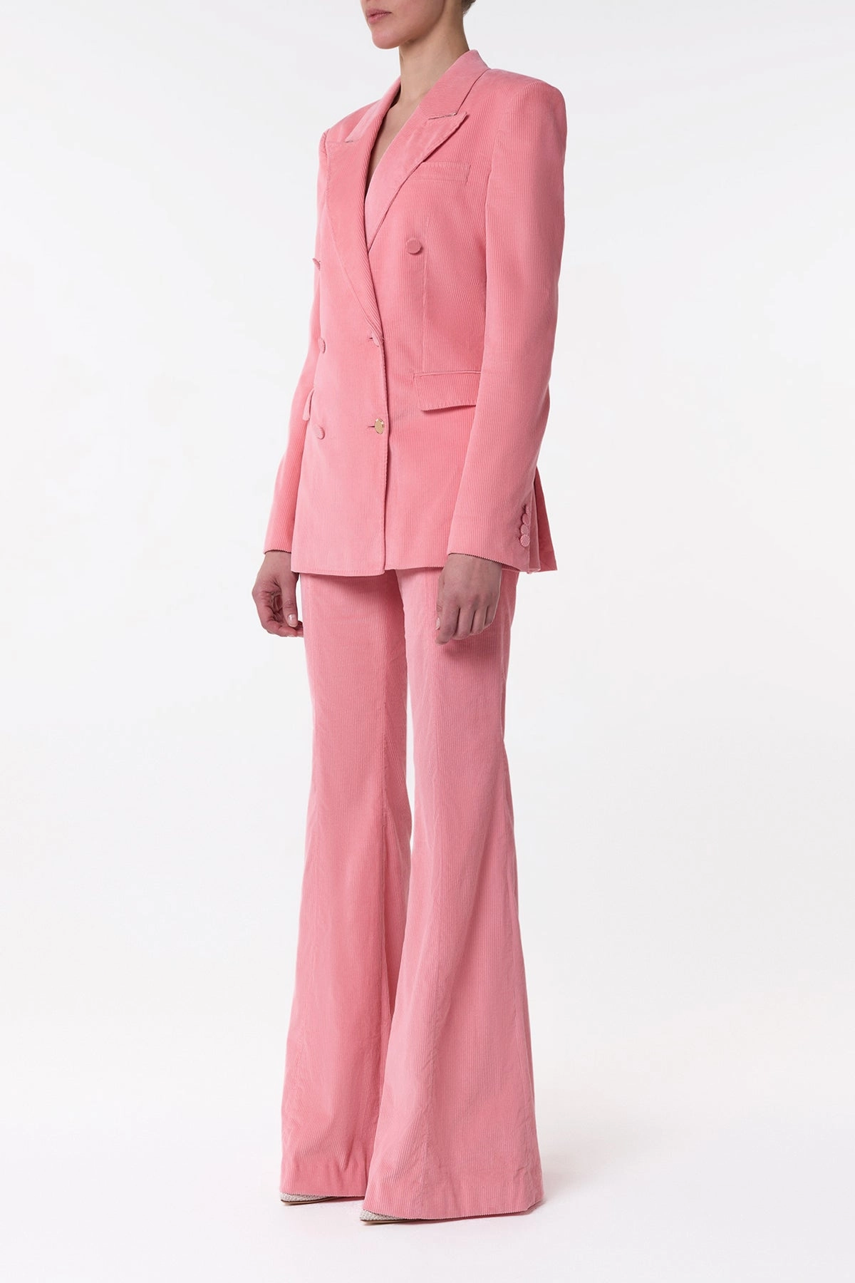 Everyday Comfort Non Slip Waistband Ianthe Flare Pant in Rosa Sea Island Cotton Corduroy