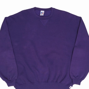 VINTAGE RUSSELL ATHLETIC BLANK PURPLE SWEATSHIRT 1990S XL MADE IN USA All Purpose Layer