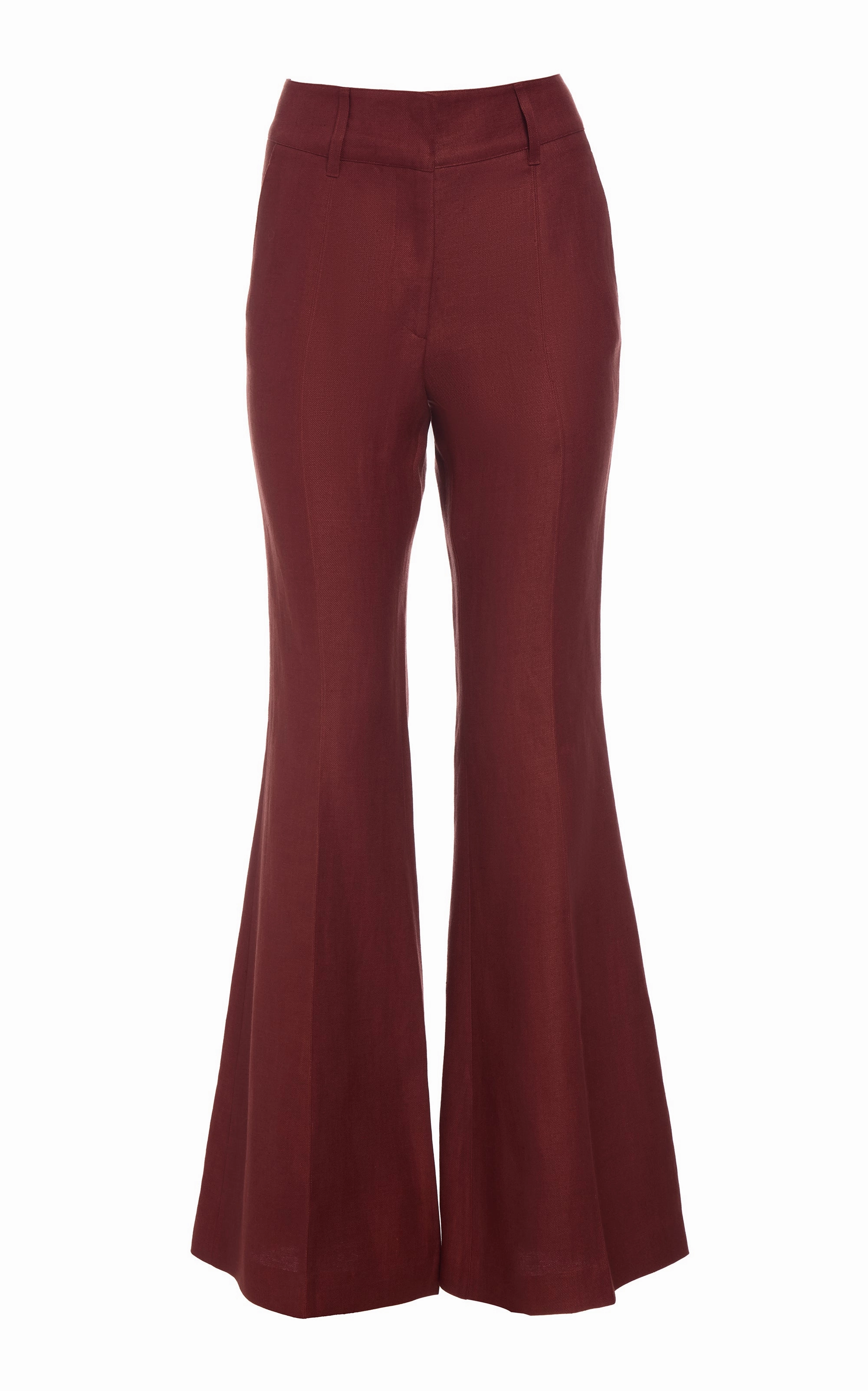 Rhein Flare Pant in Burnt Sienna Linen Twill Cozy and Relaxed RuggedDurability