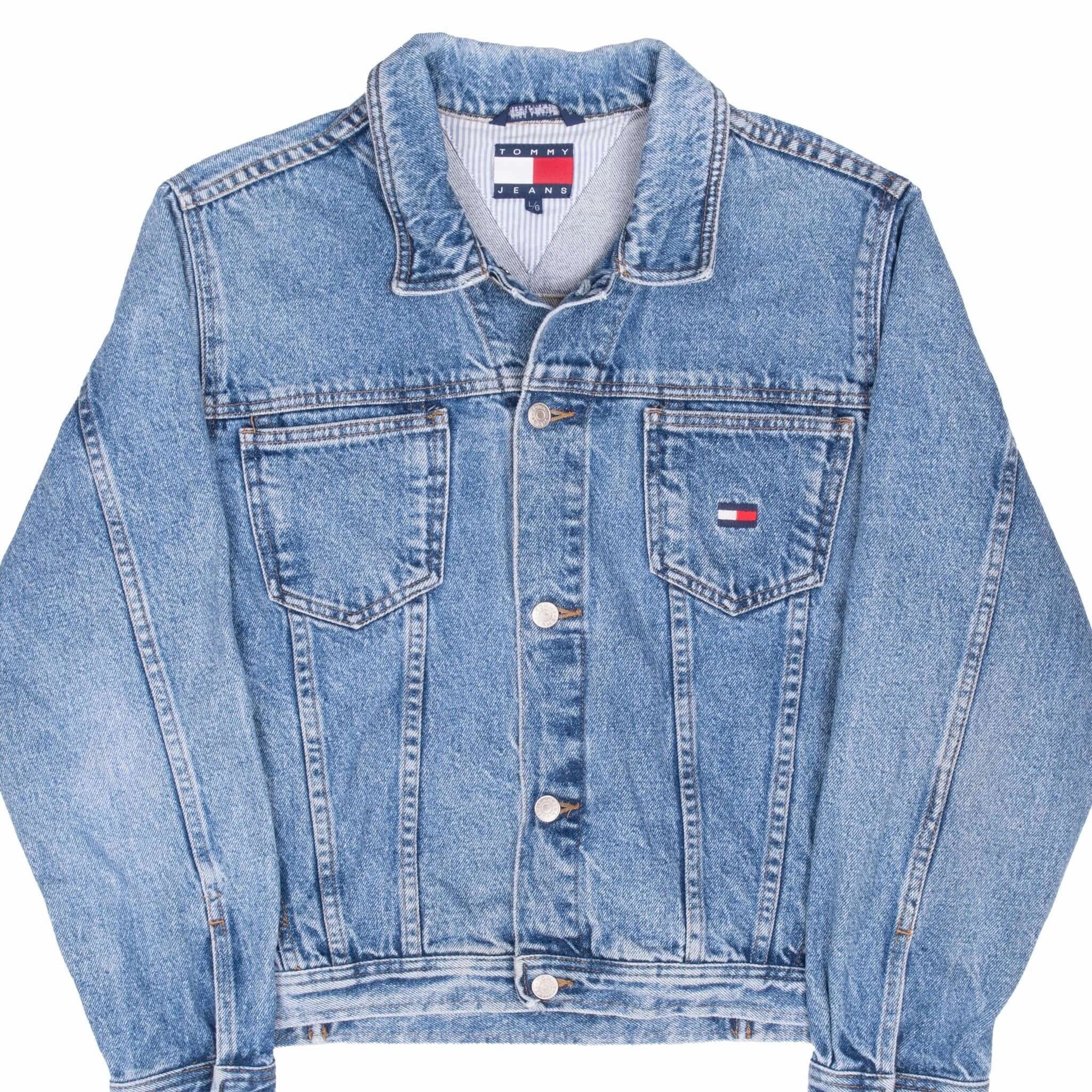 VINTAGE TOMMY HILFIGER BLUE DENIM JACKET 1990S WOMEN LARGE Daily Use Travel Protection