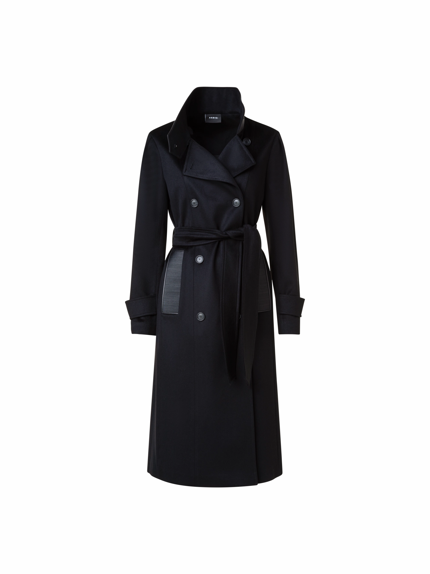 TemperatureRegulating Cashmere Coat with Horsehair Collar and Pocket