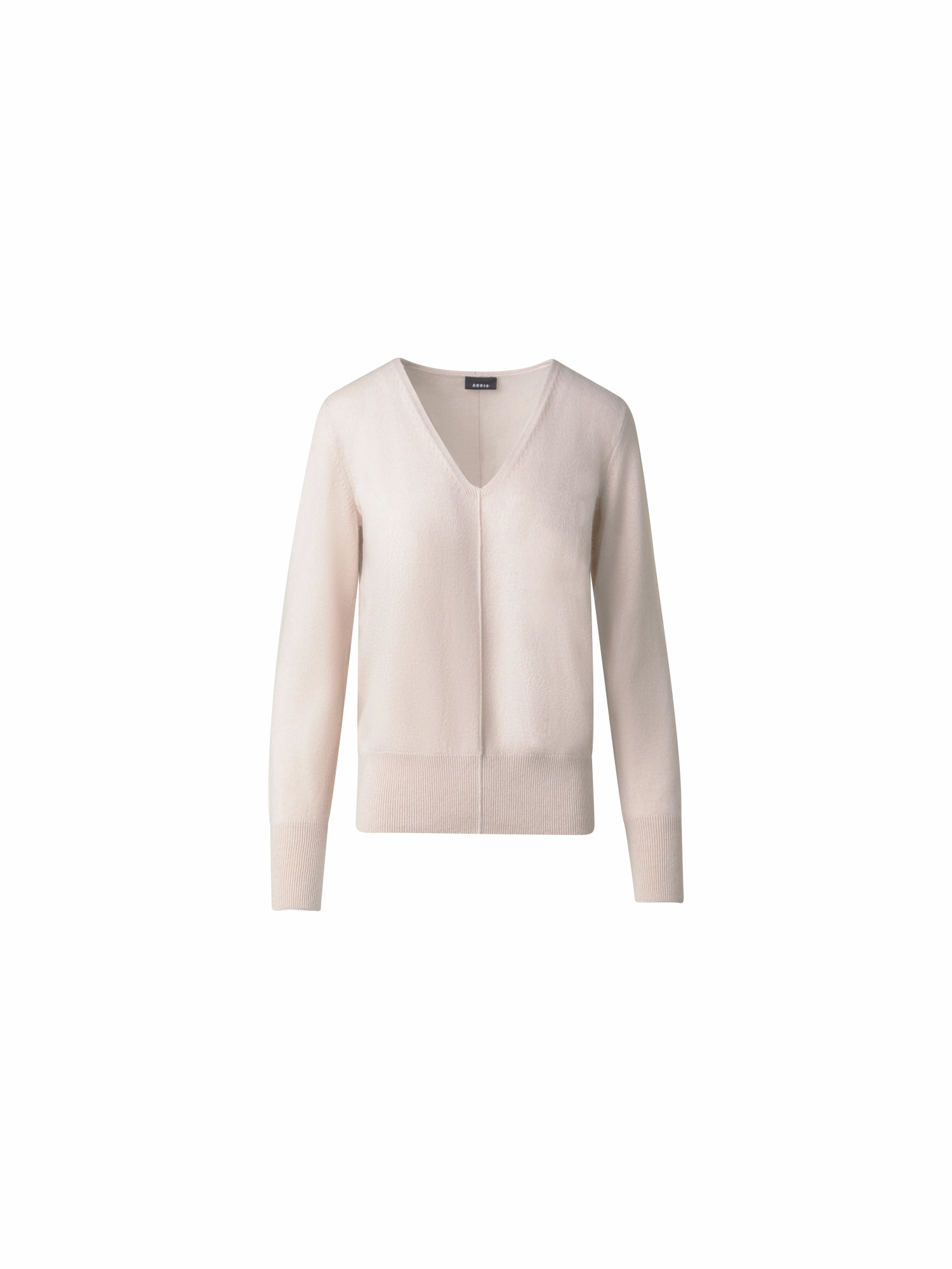 Cashmere V-Neck Knit Pullover Non Restrictive Silhouette Circular Knit Technique