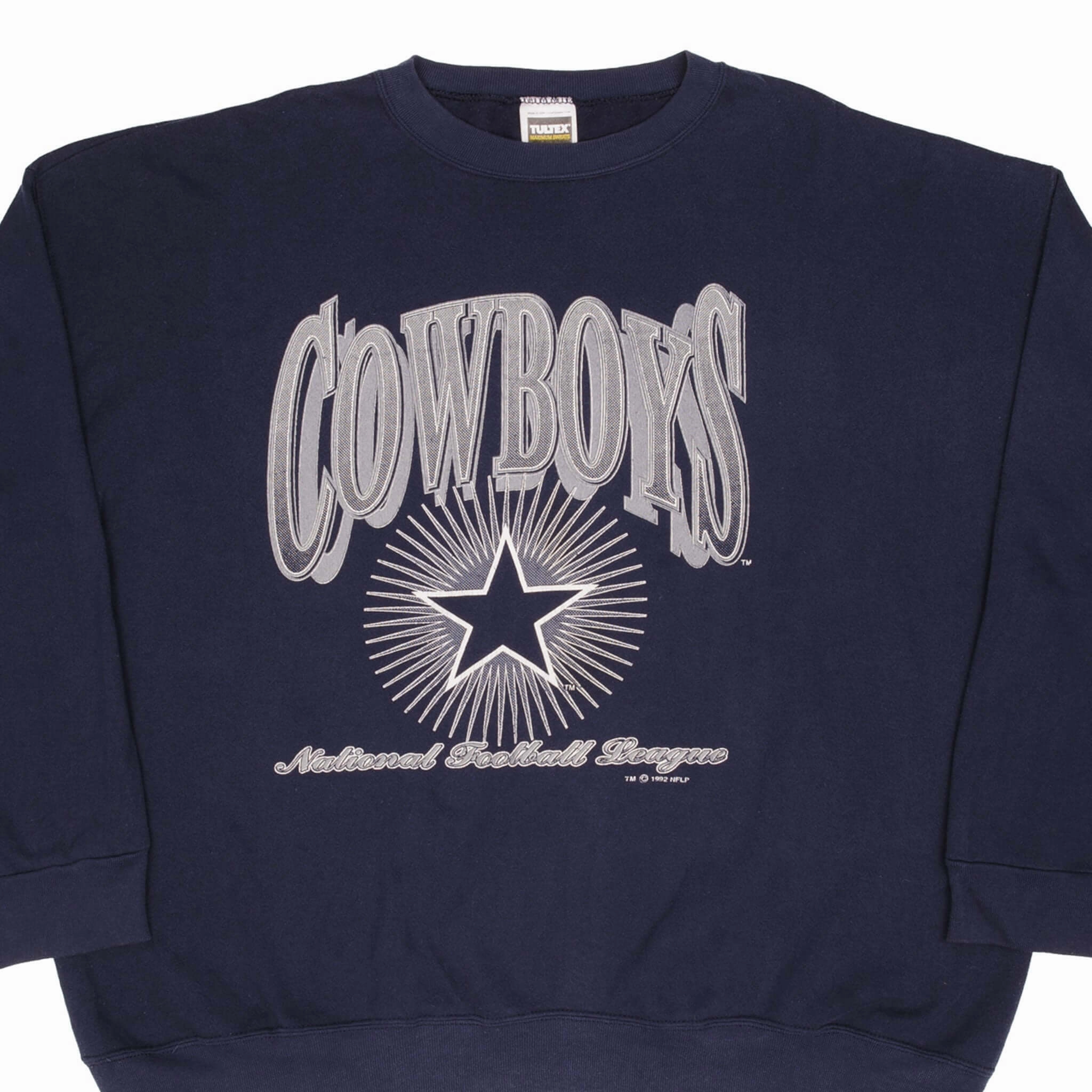 VINTAGE NFL DALLAS COWBOYS NAVY BLUE SWEATSHIRT 1992 SIZE 4XL MADE IN USA product solo confidence