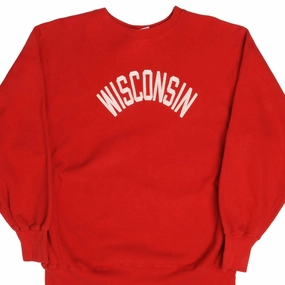 VINTAGE REVERSE WEAVE WISCONSIN UNIVERSITY CHAMPION SWEATSHIRT 1980S XL MADE USA Athletic Cut Eco-friendly