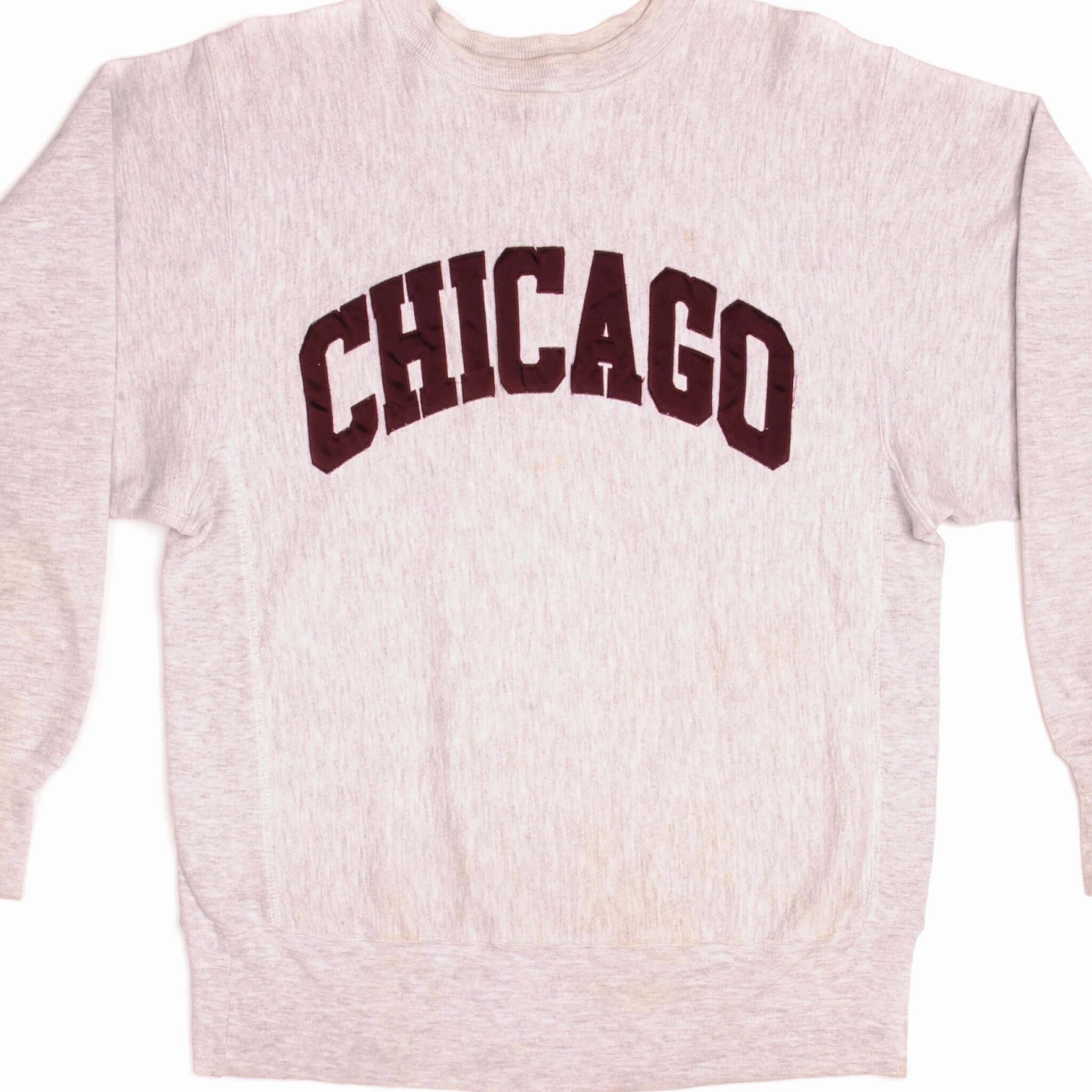 Brand Name Cuffed Sleeves VINTAGE CHAMPION REVERSE WEAVE CHICAGO SWEATSHIRT 1990s SIZE LARGE