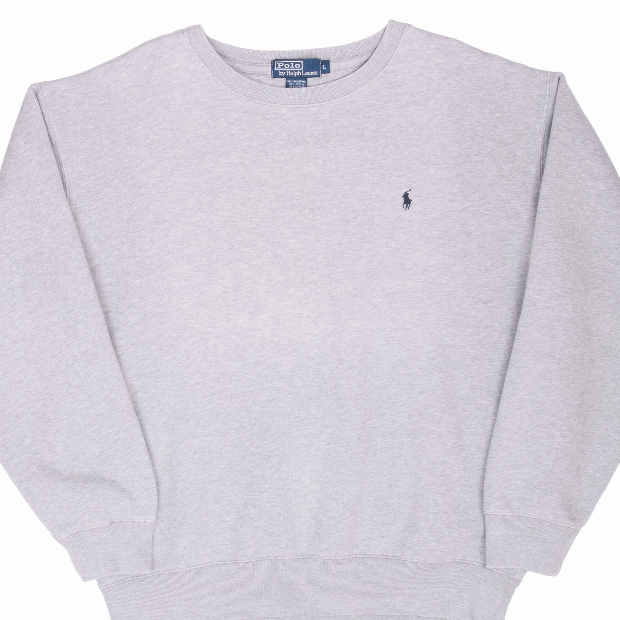 Fashion Top VINTAGE RALPH LAUREN GREY CLASSIC CREWNECK SWEATSHIRT LARGE 1990S