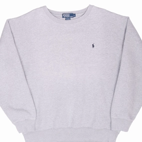 Fashion Top VINTAGE RALPH LAUREN GREY CLASSIC CREWNECK SWEATSHIRT LARGE 1990S