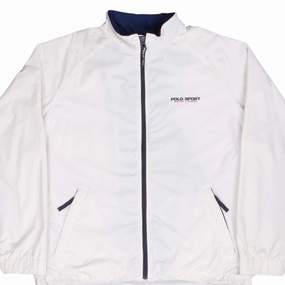 Touch Tear Resistant VINTAGE POLO SPORT RALPH LAUREN WHITE WINDBREAKER JACKET 1990S LARGE