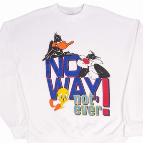VINTAGE LOONEY TUNES TWEETY SYLVESTER DAFFY NO WAY 1997 SWEATSHIRT SIZE XL Fashion Essential Stylish Comfort